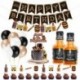 Whiskey Birthday Party Decorations, Aged to Perfection Birthday Party Supplies Whiskey Birthday Banner Garland, Whiskey Cake Toppers, White Black Champagne Gold Balloons Whiskey Bottle Foil Balloons