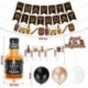 Whiskey Birthday Party Decorations, Aged to Perfection Birthday Party Supplies Whiskey Birthday Banner Garland, Whiskey Cake Toppers, White Black Champagne Gold Balloons Whiskey Bottle Foil Balloons