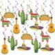 20Pcs Mexican Fiesta Hanging Swirl Decorations, Mexican Fiesta Cinco De Mayo Party Supplies, Taco Twosday Birthday Theme, Taco Party Mexican Fiesta Ceiling Hanging Swirl Decorations Boys Girls Shower